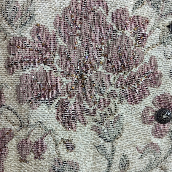 Vintage Alfred Dunner floral beaded tapestry jacket - Picture 4 of 10